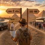 Private and group tours comparison at the Giza Pyramids in Egypt