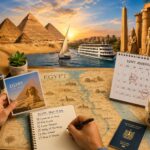 Traveler planning the ideal Egypt itinerary duration for first-time visitors